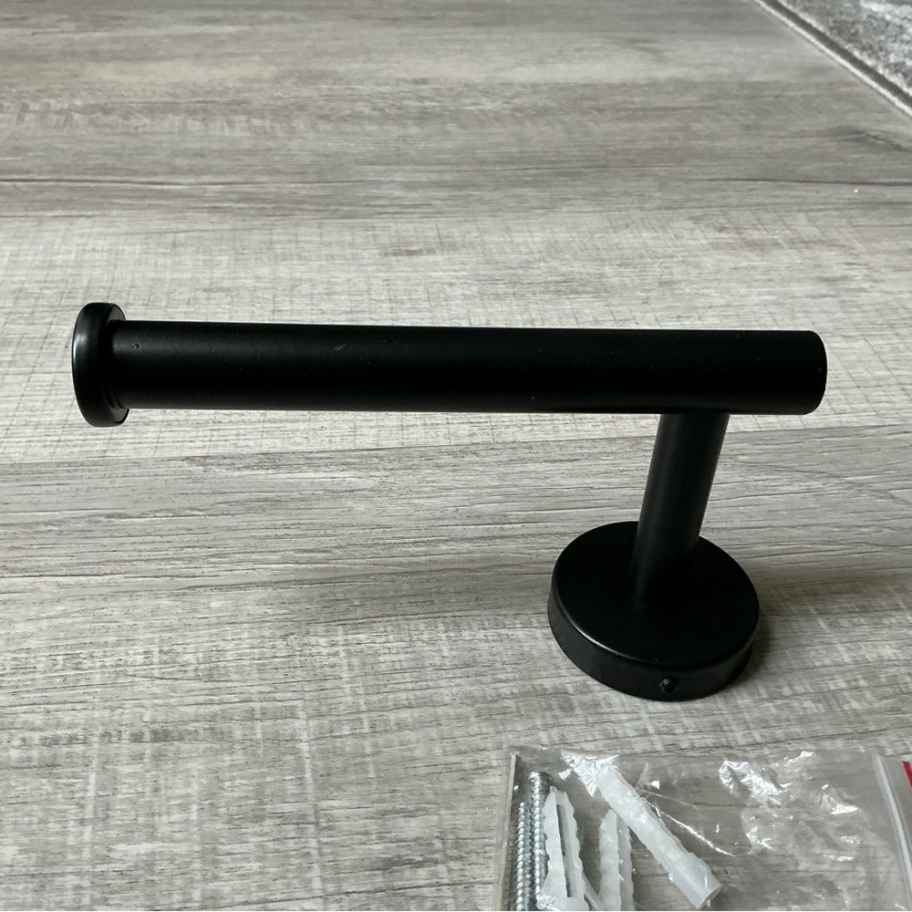 Matte Black Stainless Steel Wall-Mounted Toilet Paper Holder